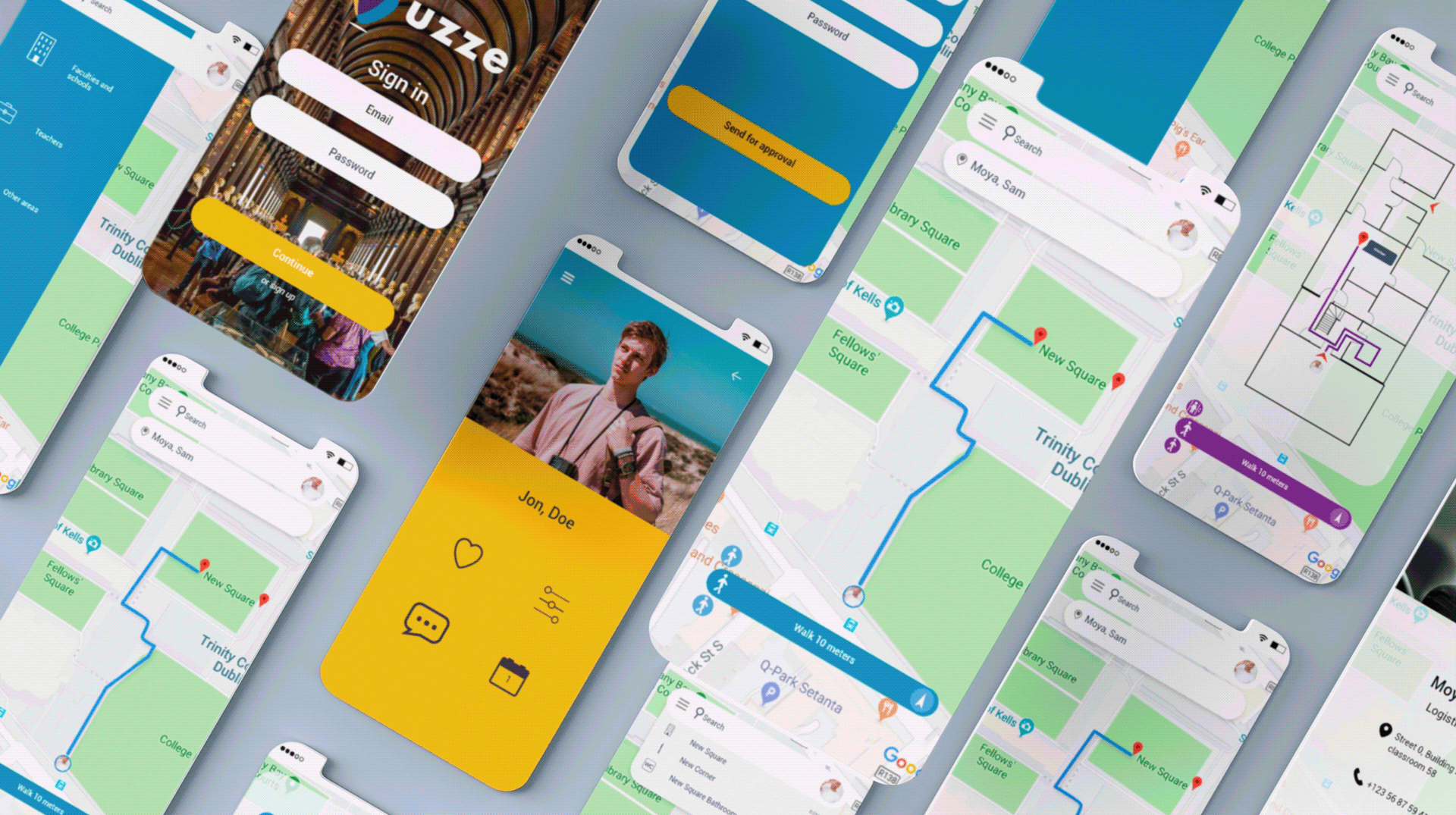 The main goal for the app was to help students to easily locate their classrooms and move quickly through the University.